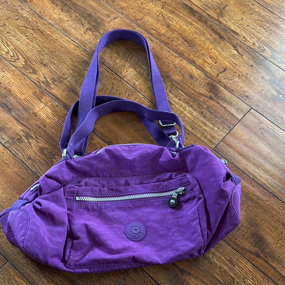Kipling Purple Shoulder Bag with Slouchy Design